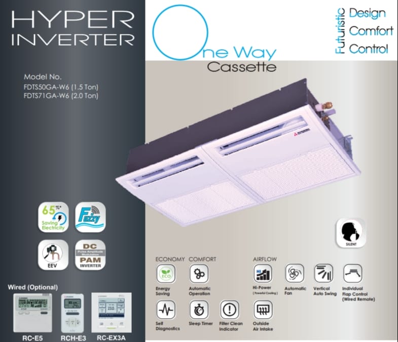 MHI 1.5 TR INVERTER ONE WAY CASSETTE AC - Image 1